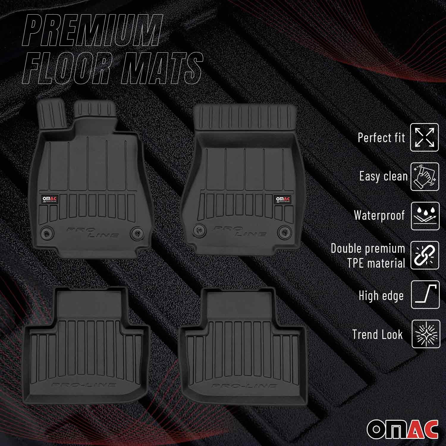 OMAC Tapis de sol en caoutchouc pour Lexus IS Berline 2013-2020 Noir Premium