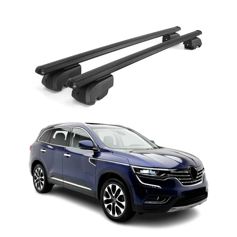 Barres de toit Transversales pour Renault Koleos 2017-2023 Alu Noir ABE