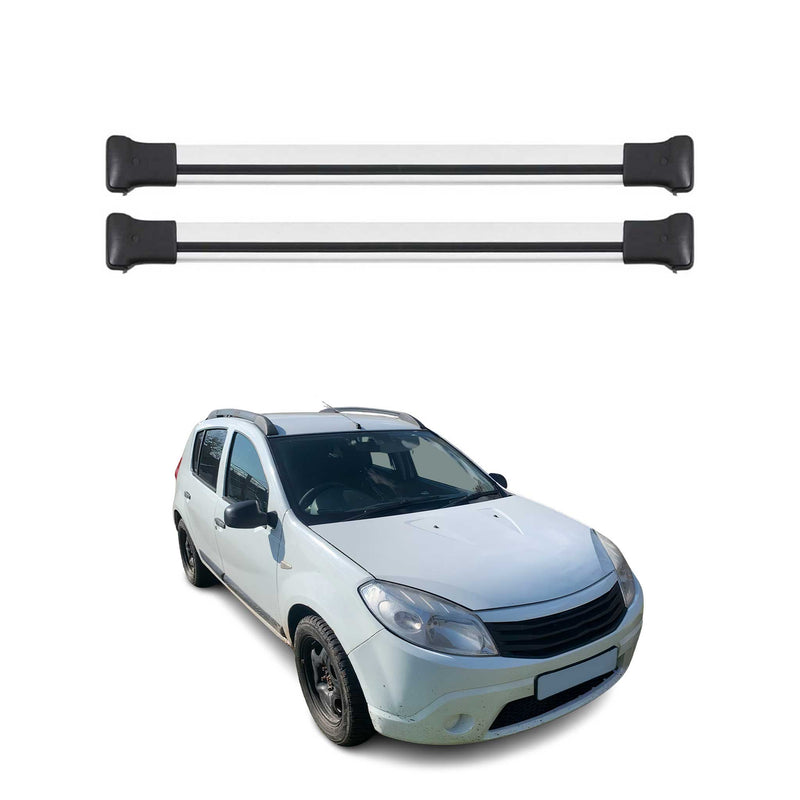Barres de toit transversales pour Dacia Sandero Stepway 2008-2012 Alu Gris