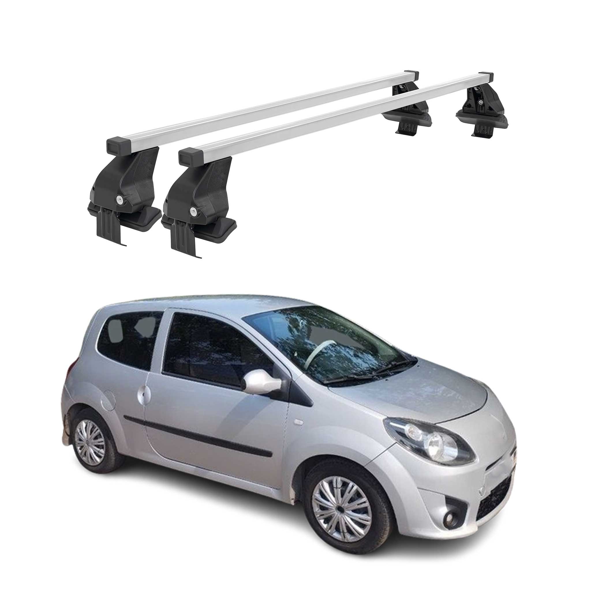 Barres de toit transversales pour Renault Twingo II 2007-2013 Acier Gris