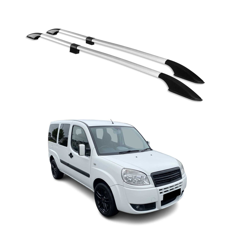 Barres de toit longitudinales pour Fiat Doblo 2000-2010 L2 Aluminium Gris
