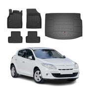 Kit Tapis de Sol et Coffre pour Renault Megane 2008-2015 TPE Noir