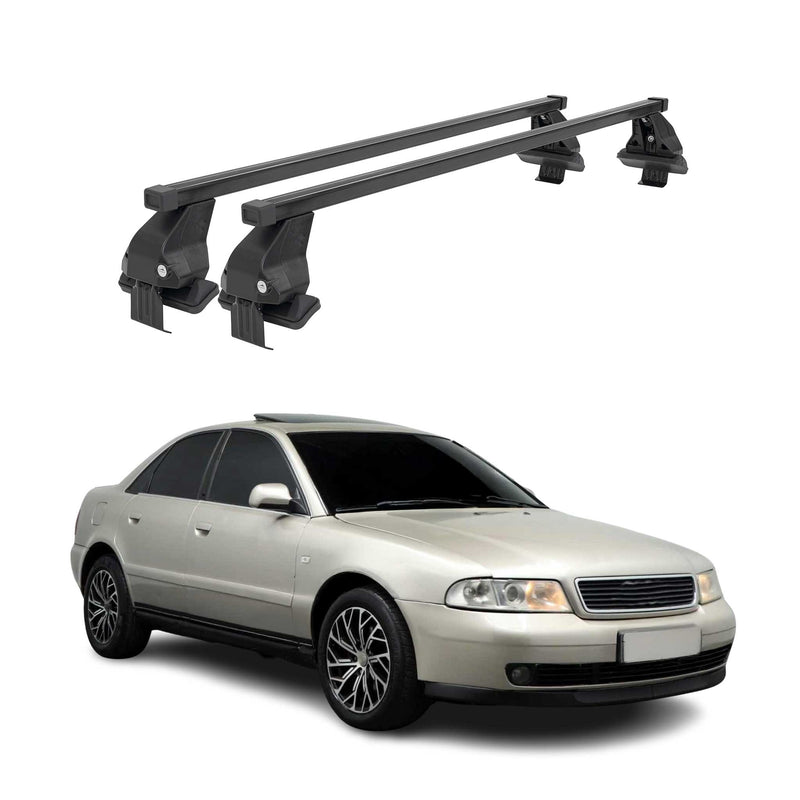 Barres de toit transversales Menabo pour Audi A4 B5 Berline 1994-2001 Noir