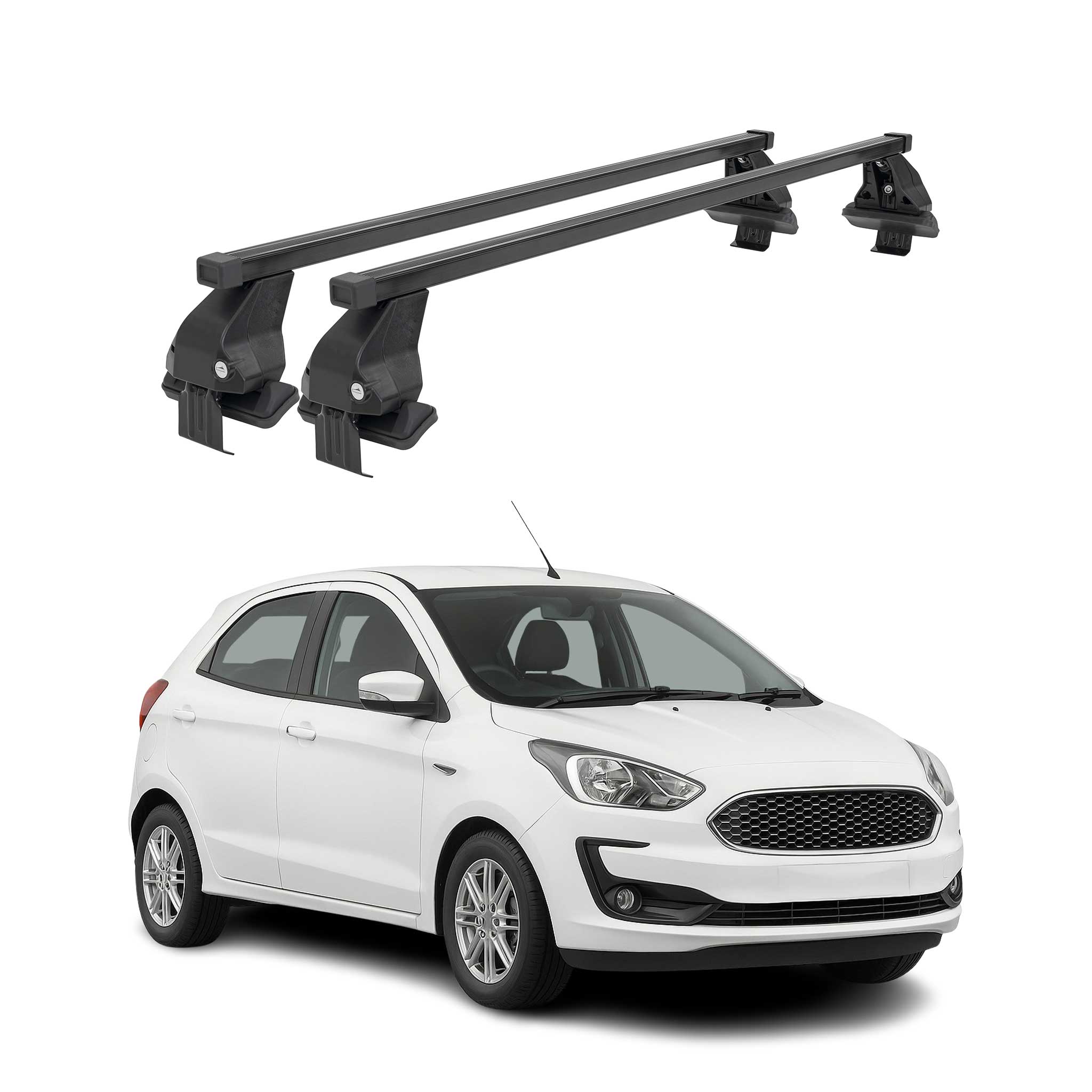 Barres Transversales Menabo pour Ford Ka+ 2016-2024 Noir