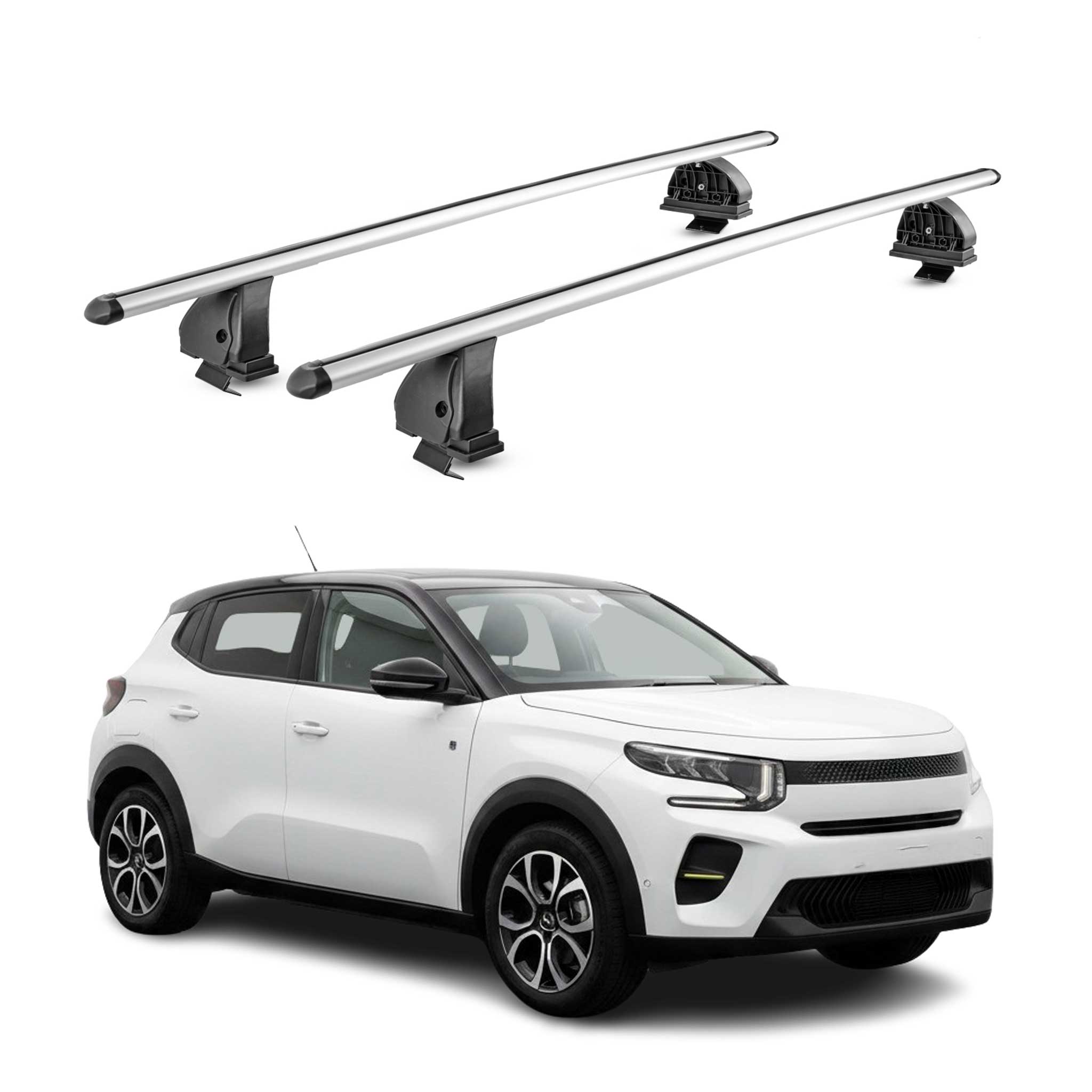 Barres de toit transversales Alu pour Citroen C3 IV 2024-2026 TÜV 75 kg Gris 2x