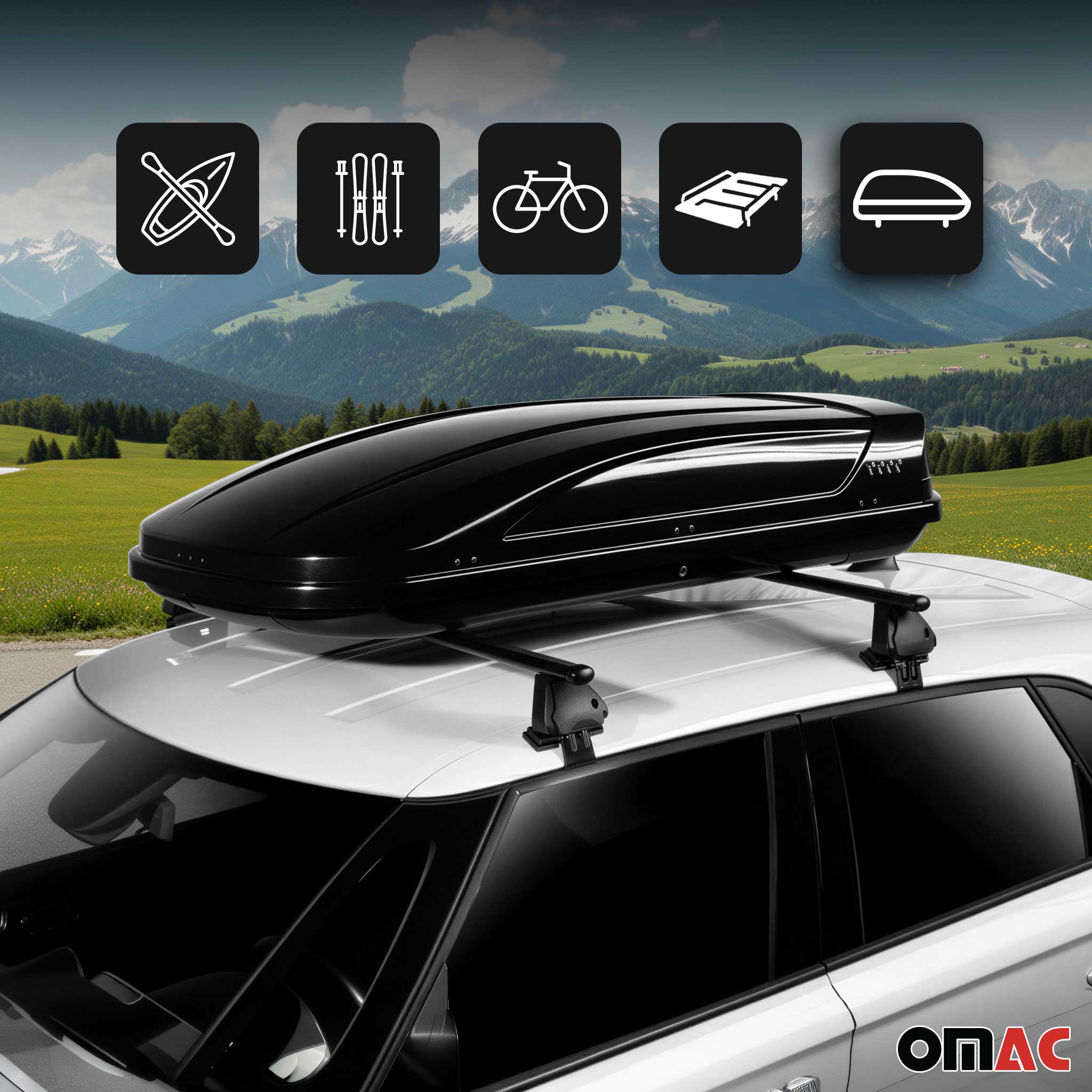 Barres de toit transversales acier pour DS 4 2011-2018 TÜV 75 kg Noir 2Pcs