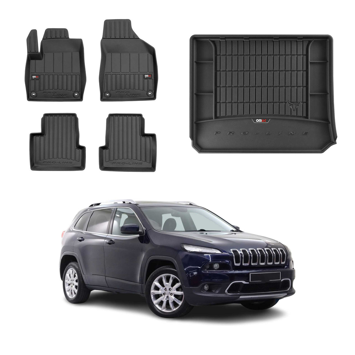 OMAC Kit Tapis de Sol et Coffre pour Jeep Cherokee KL 2014-2024