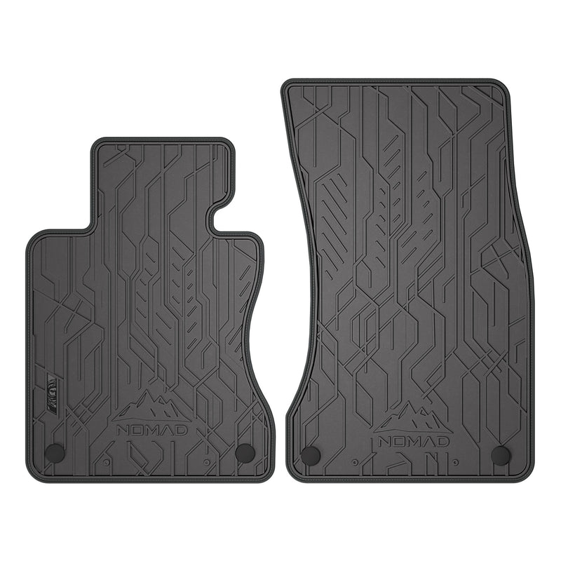 Tapis de sol pour BMW Série 5 E60 E61 2003-2010 Caoutchouc Noir-Gris 2Pcs