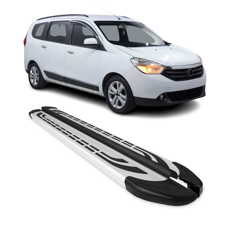 Marchepieds Latéraux pédale pour Dacia Lodgy 2012-2024 Aluminium Gris 2Pcs
