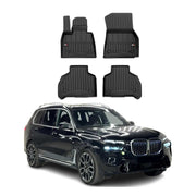 OMAC Tapis de sol caoutchouc pour BMW X7 G07 2018-2026 Noir Premium 4 pièces