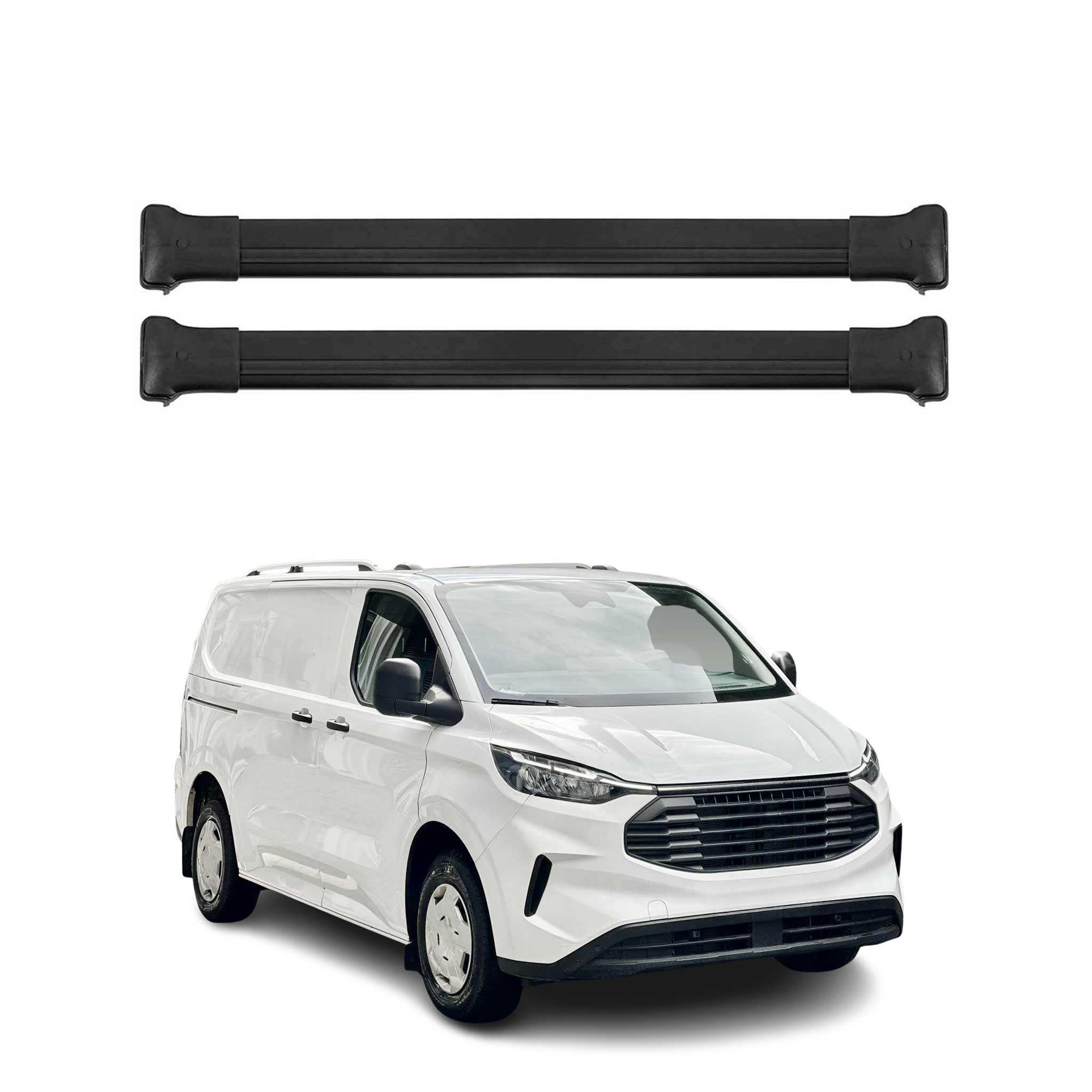 Barres de toit transversales pour Ford Transit Tourneo Custom 2023-2026 Noir 2x