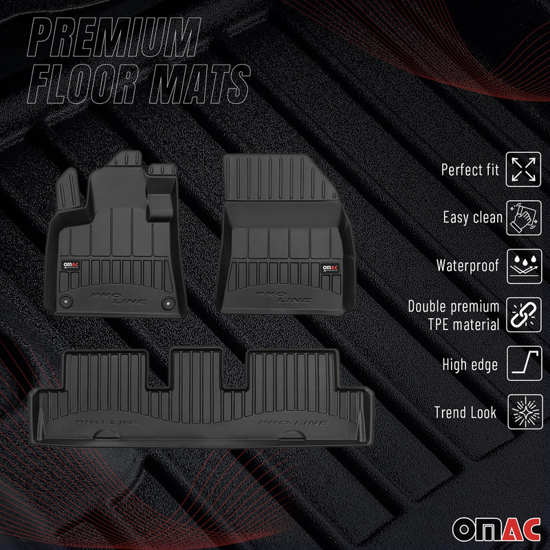 Tapis de Sol pour Citroen C4 Picasso 2013-2019 Caoutchouc TPE Noir