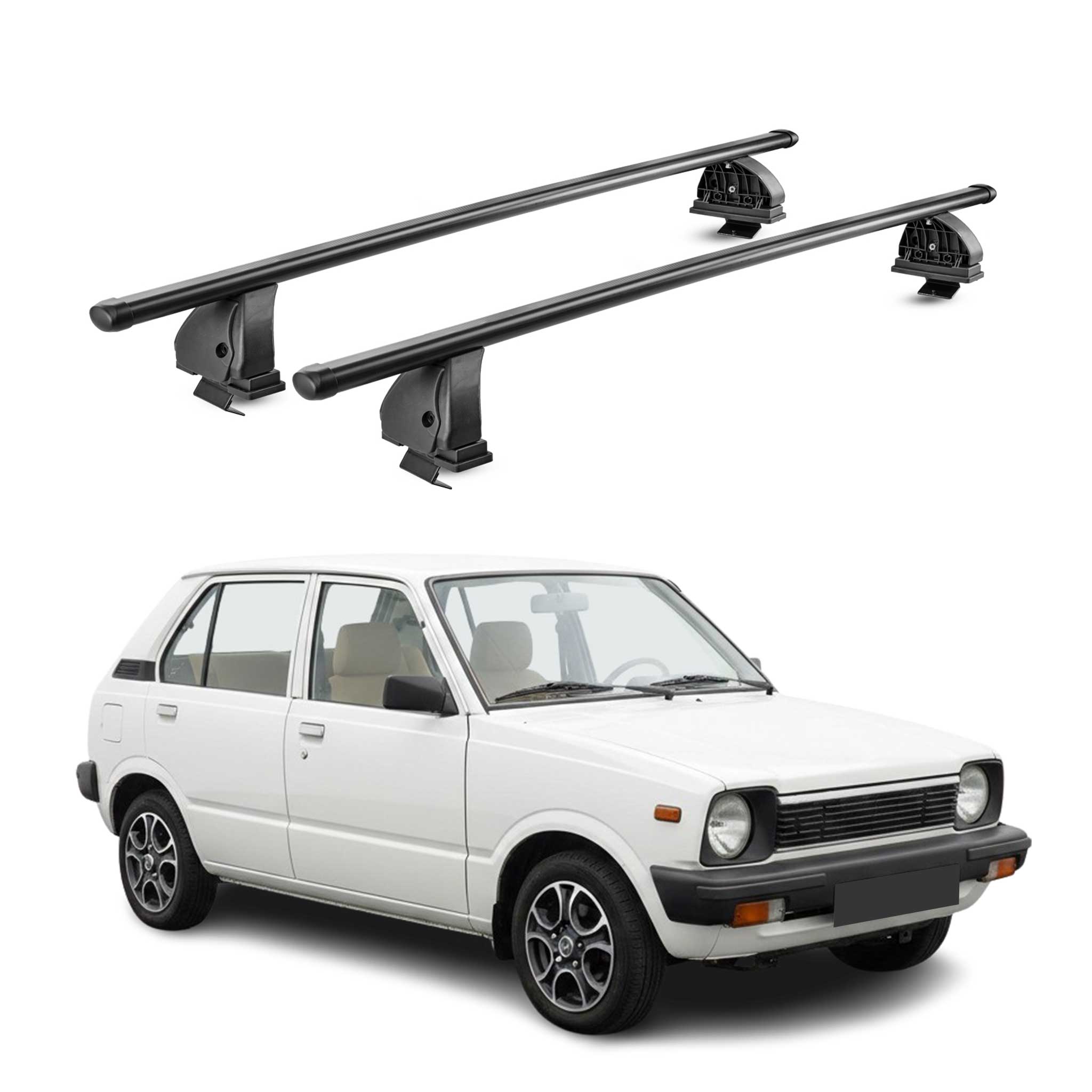 Barres de toit transversales acier pour Suzuki Alto SS 1979-1984 TÜV Noir 2Pcs