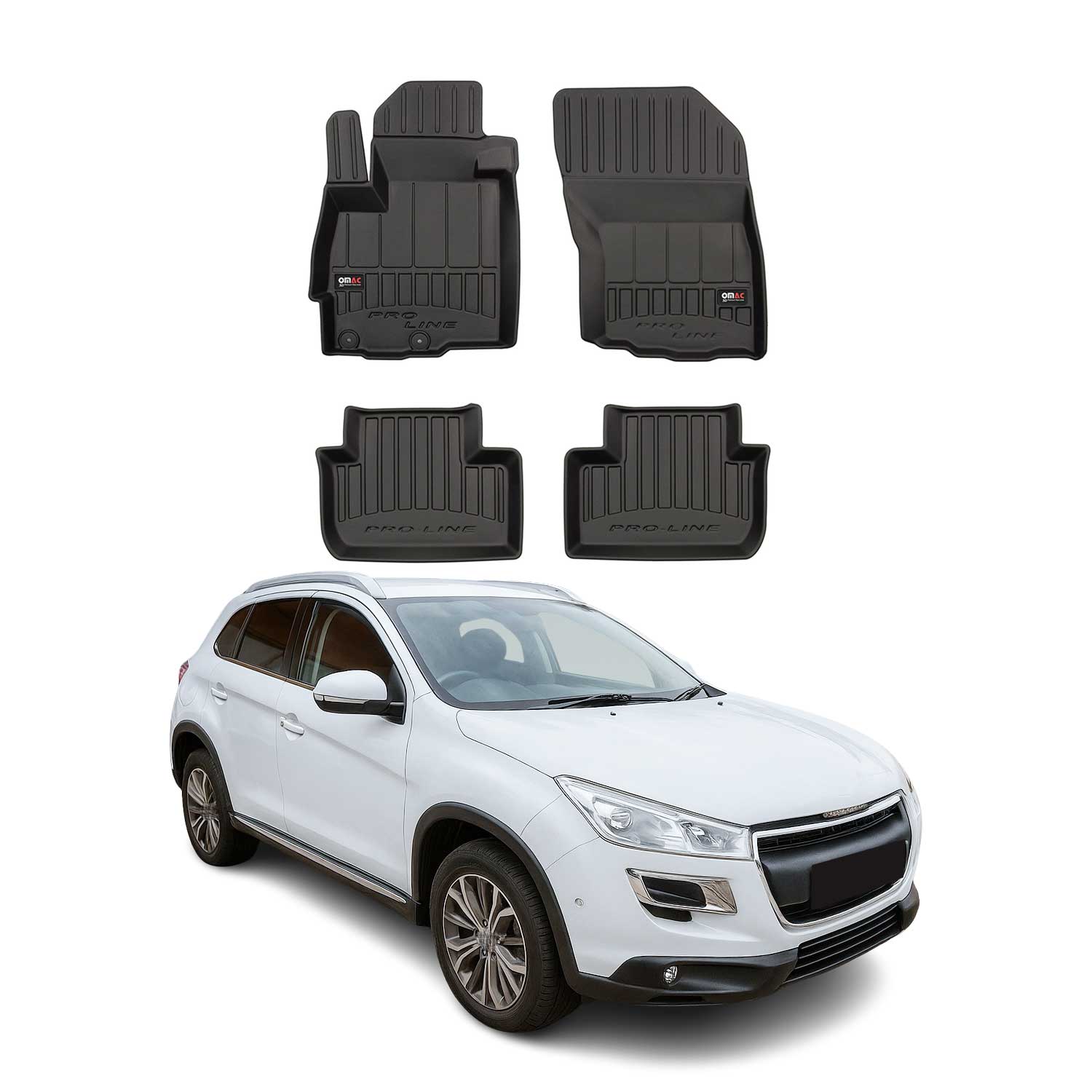 Tapis de Sol pour Peugeot 4008 2012-2017 TPE Noir