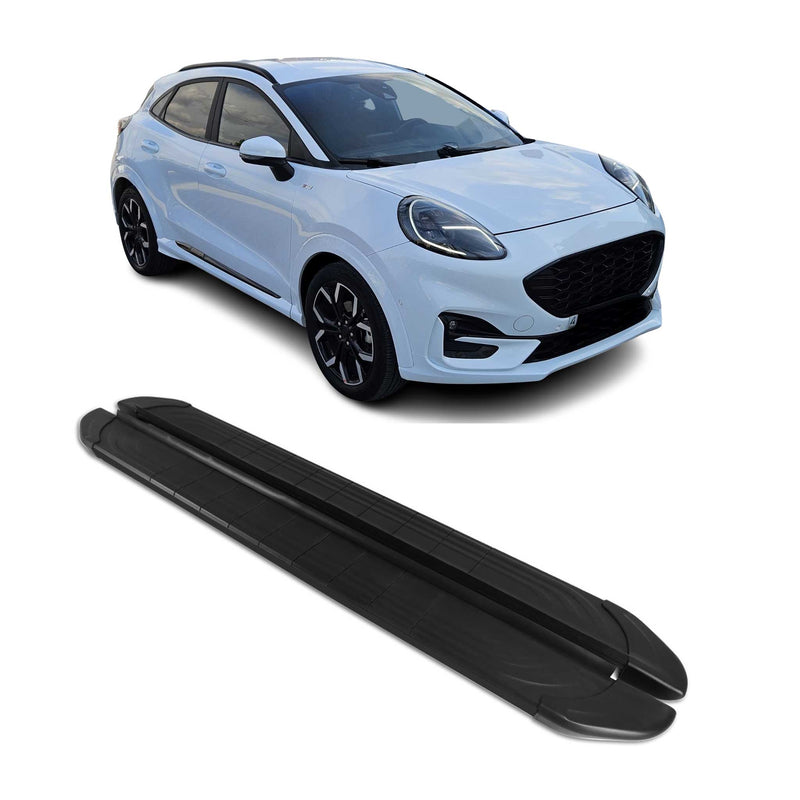 Marchepieds Latéraux pédale pour Ford Puma 2019-2025 2Pcs Aluminium Noir