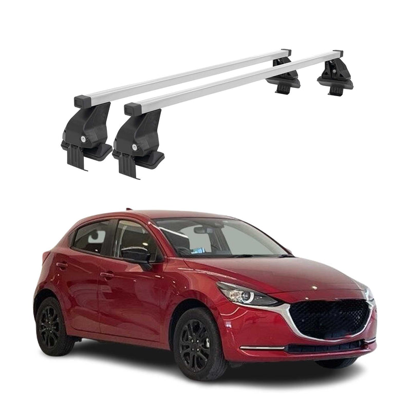 Barres de toit transversales pour Mazda 2 2014-2020 Acier Gris
