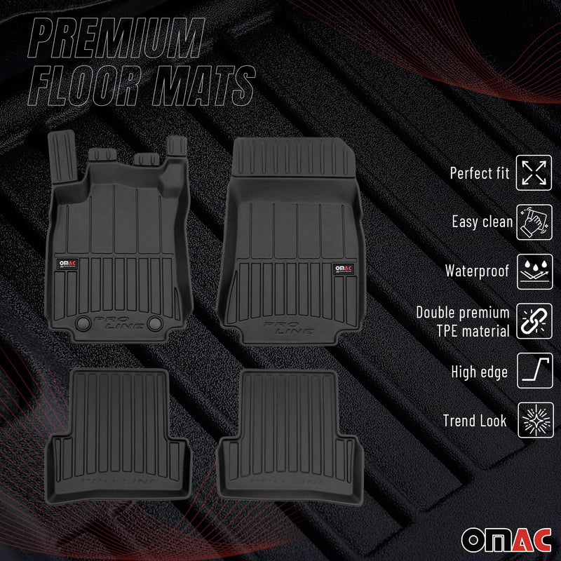 Tapis de Sol pour Renault Modus 2004-2012 Caoutchouc TPE Noir 4 Pcs