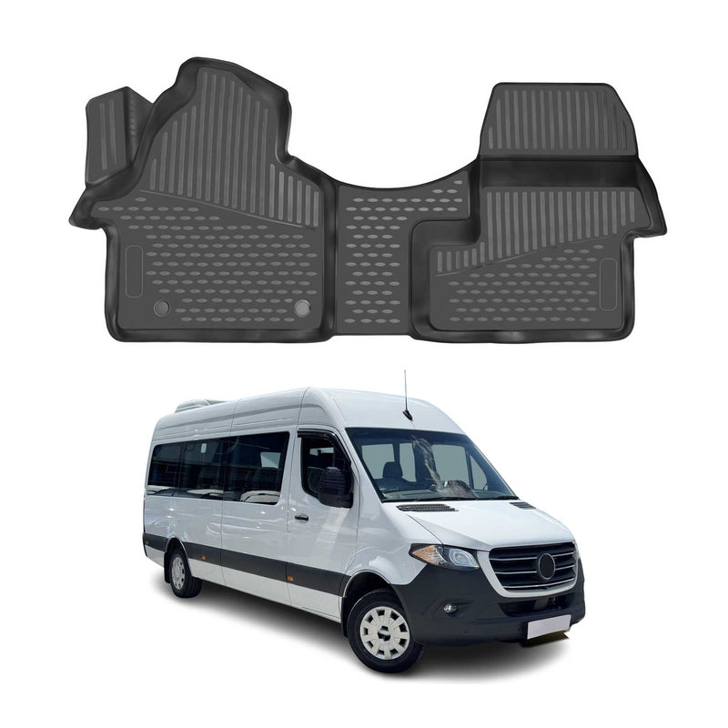 OMAC Tapis de sol pour Mercedes Sprinter W907 910 2018-2025 en caoutchouc Noir