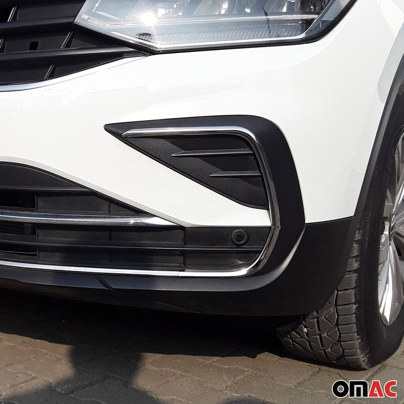 Cadres de Phare Avant - pour VW Tiguan 2021-2023 inoxy chromé