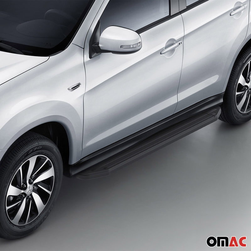 Marchepieds Latéraux pour Mitsubishi ASX 2010-2023 Alu Noir ABE