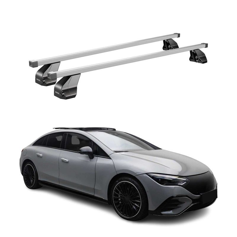 Menabo Barres de Toit Transversales pour Mercedes EQE V295 2022-2025 Alu Gris