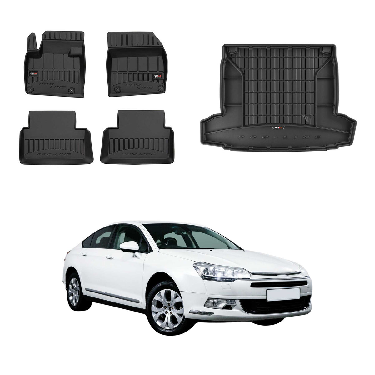OMAC Kit Tapis de Sol et Coffre pour Citroen C5 Berline 2008-2017