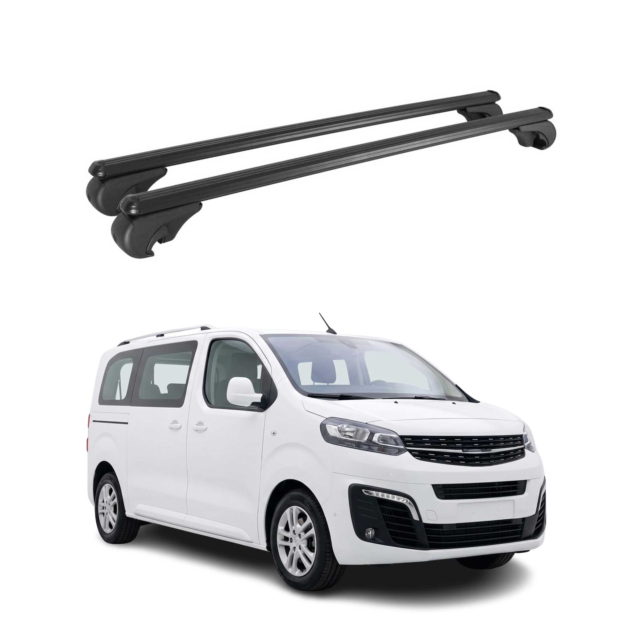 Barres de toit Transversales pour Opel Vivaro C / Zafira Life 2019-2026 TÜV Noir