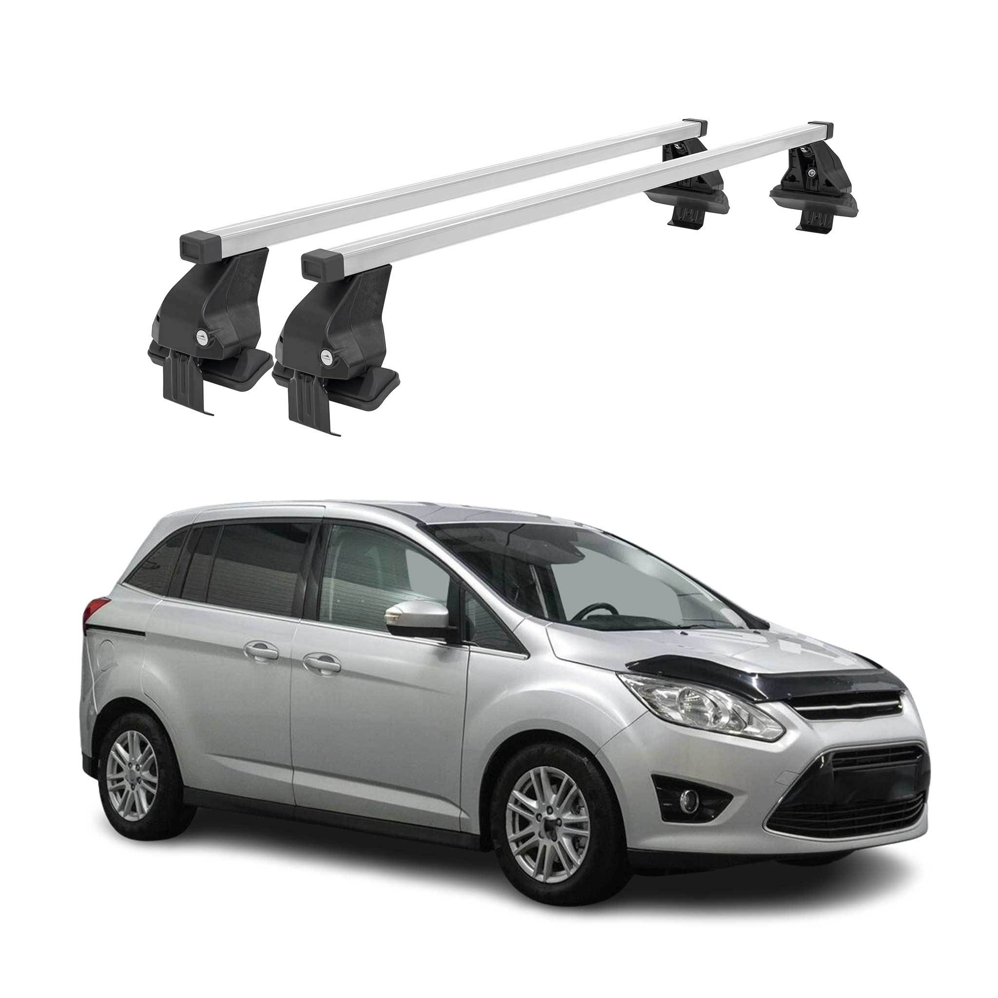 Barres de toit transversales pour Ford C-Max II 2010-2019 Gris