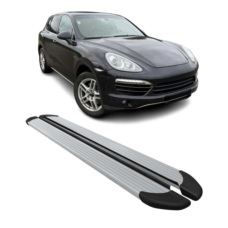 Marchepieds Latéraux pour Porsche Cayenne 2010-2017 Aluminium Argent 2Pcs