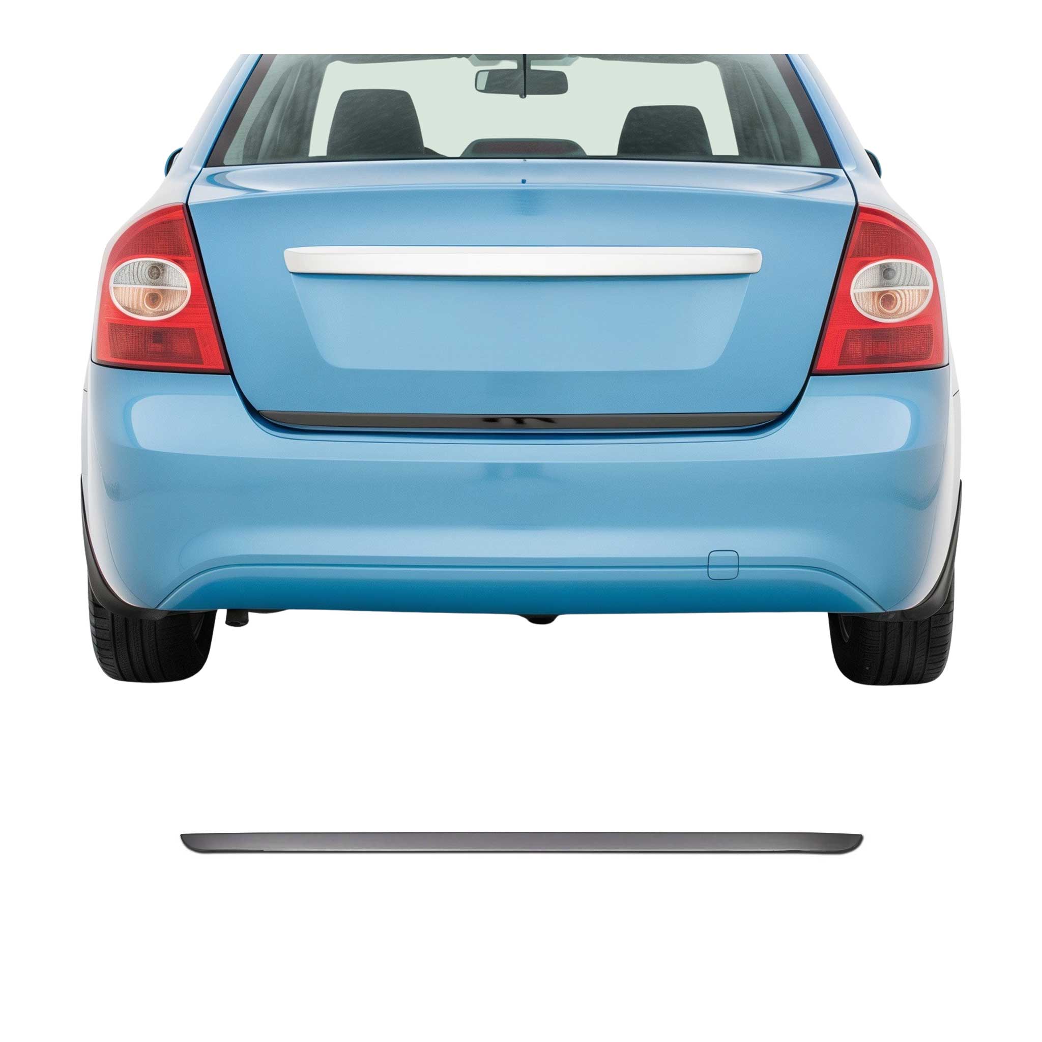 Garniture de Hayon Coffre pour Ford Focus III Berline 2010-2015 acier inox foncé