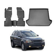 Kit Tapis de sol et coffre pour Volvo XC90 I 2003-2014 en Caoutchouc TPE Noir
