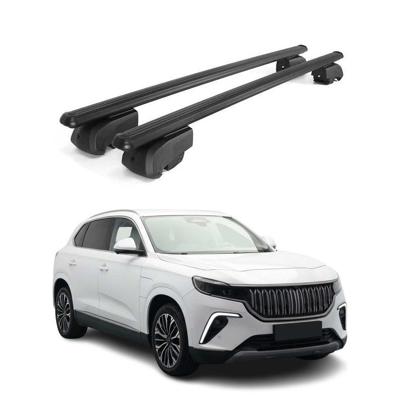 Barres de toit transversales pour Togg T10X 2023-2025 Aluminium Noir ABE 2Pcs