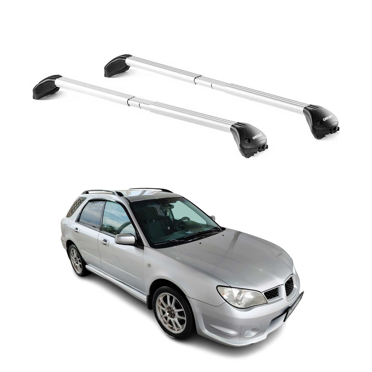 Barres de toit pour Subaru Impreza Wagon 1993-2010 Gris Argenté 2 pièces ABE