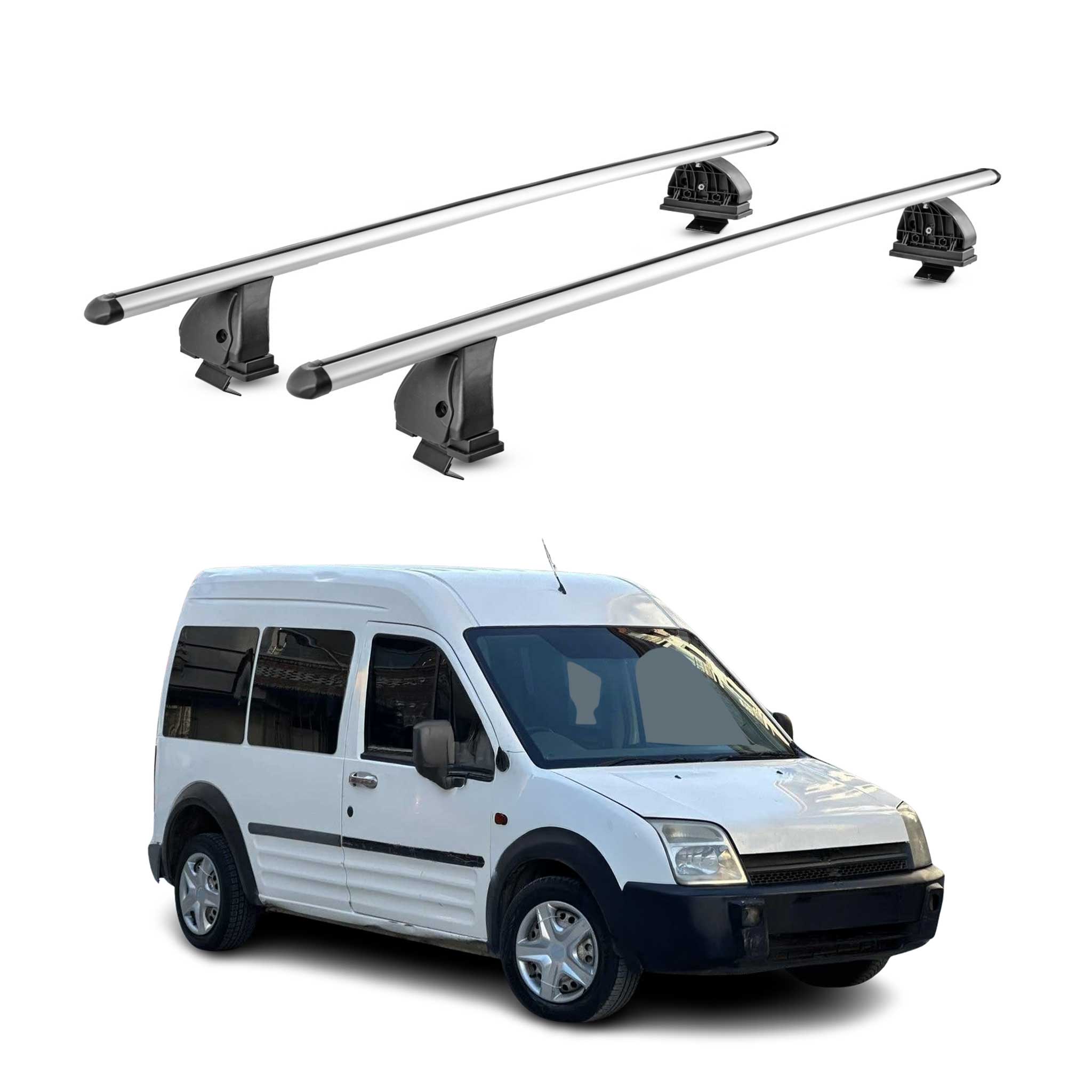 Barres de toit Aluminium pour Ford Transit Connect I 2003-2013 TÜV Gris 2Pcs
