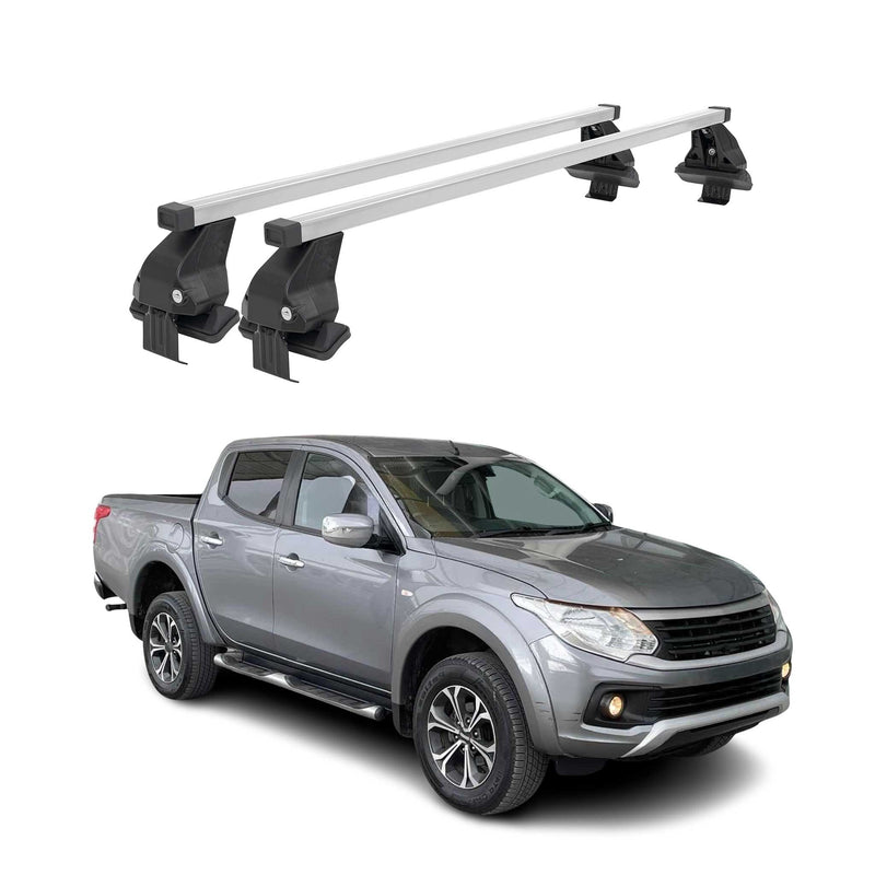 Barres de toit transversales pour Fiat Fullback 2015-2020 Acier Gris