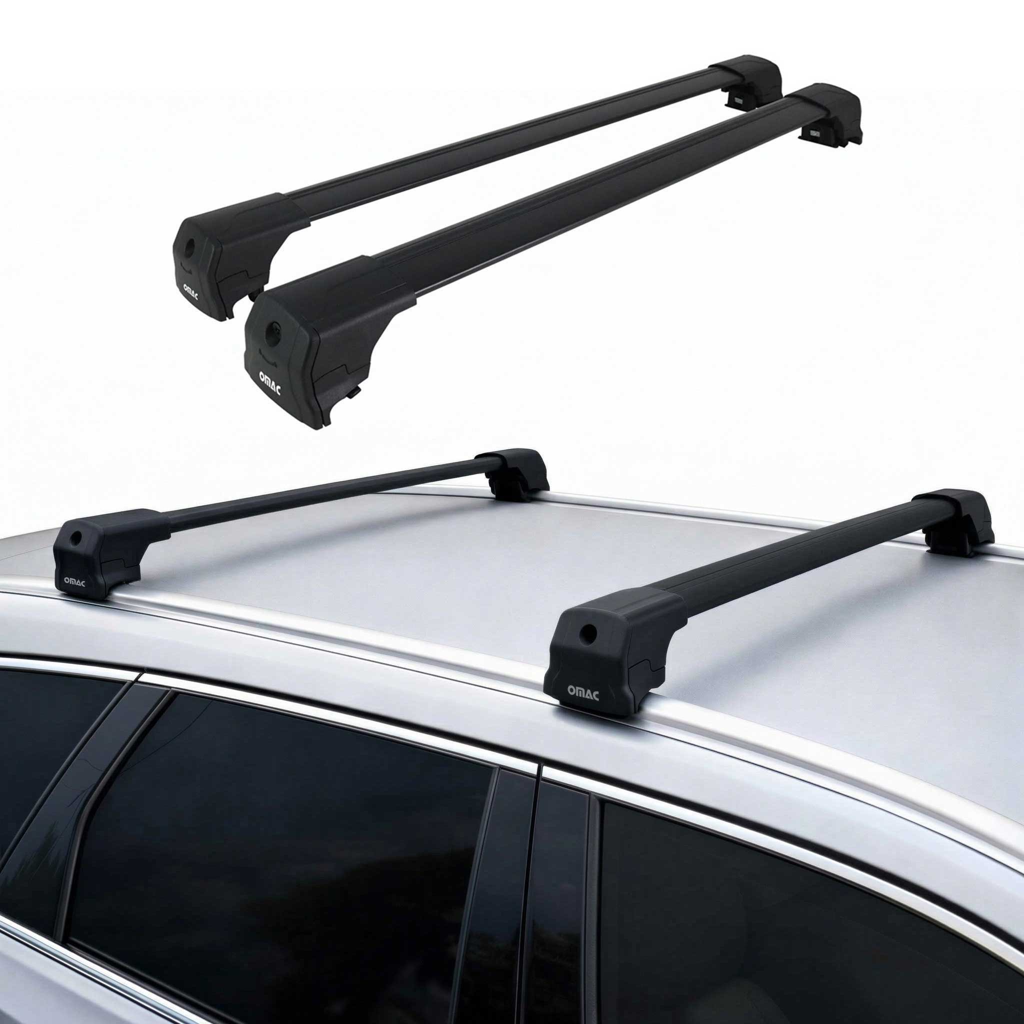 Barres De Toit Transversales pour Peugeot 5008 III 2024-2026 Noir Alu 2Pcs