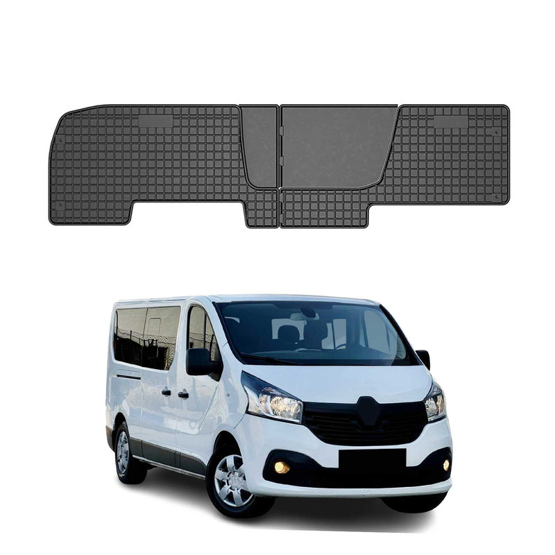Tapis de Sol pour Renault Trafic III 2014-2025 Convient à 2ème rangée Noir
