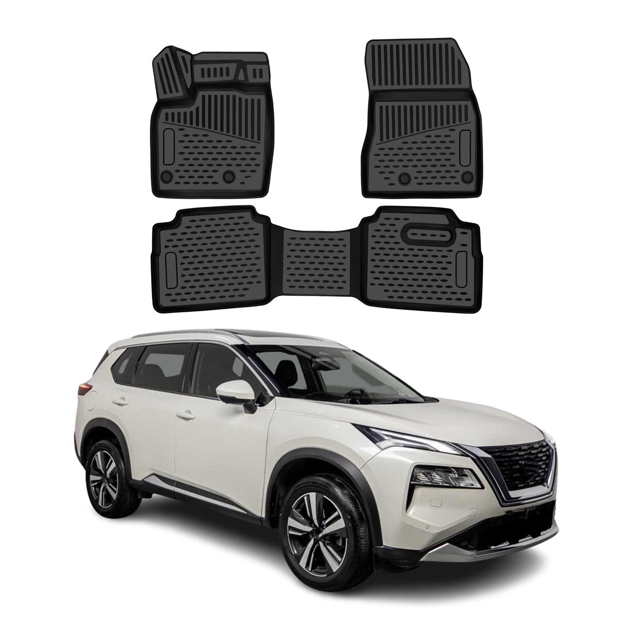 OMAC Tapis de sol pour Nissan X-Trail T33 IV Petrol 2022-2026 TPE Noir 3Pcs