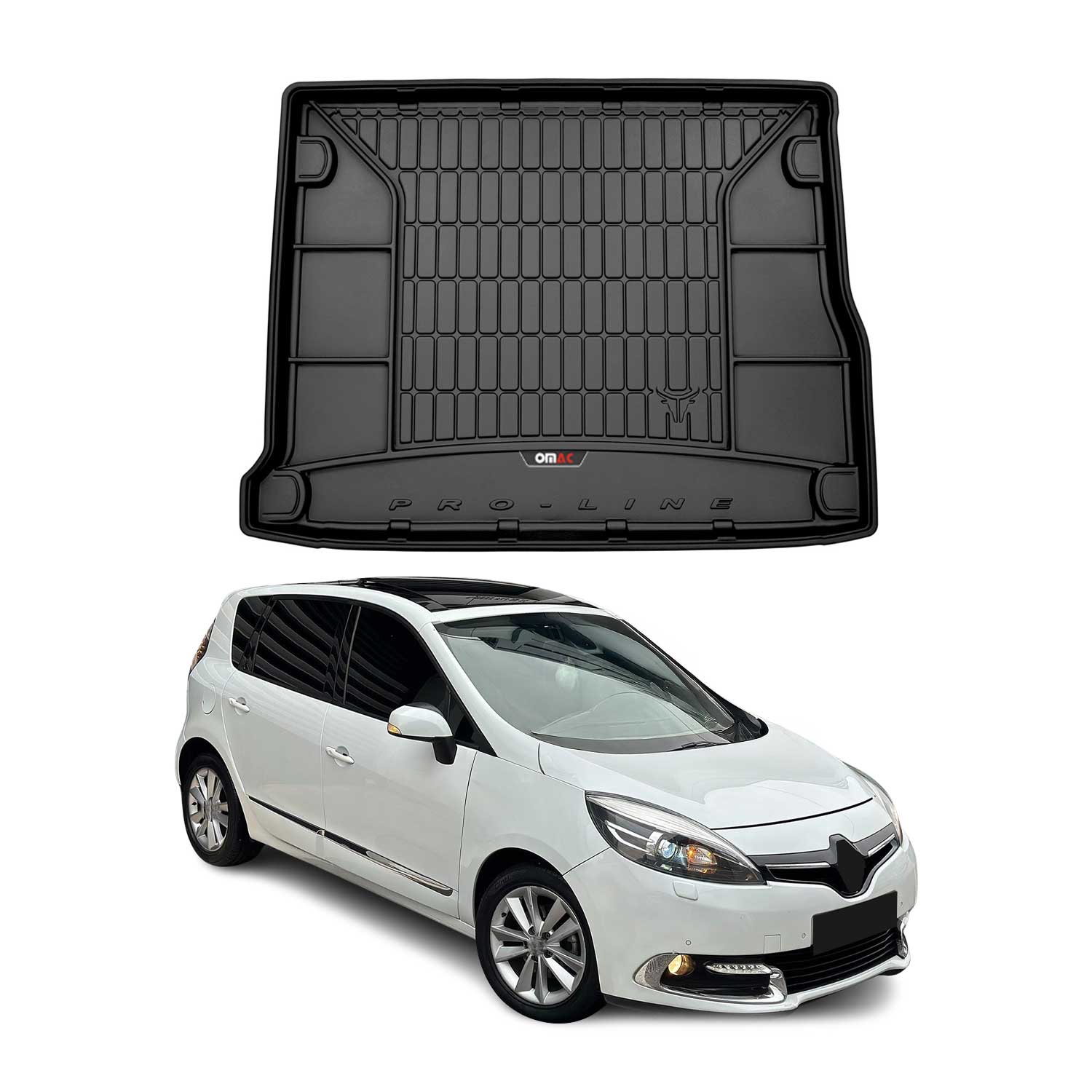 Tapis de Coffre pour Renault Scenic 2009-2016 TPE Noir