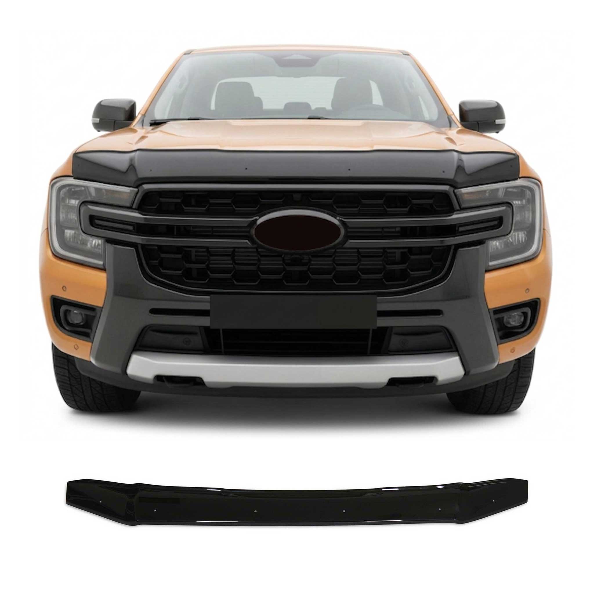 Deflecteurs d'air capot de voiture pour Ford Ranger 2022-2026 1Pc noir ABS