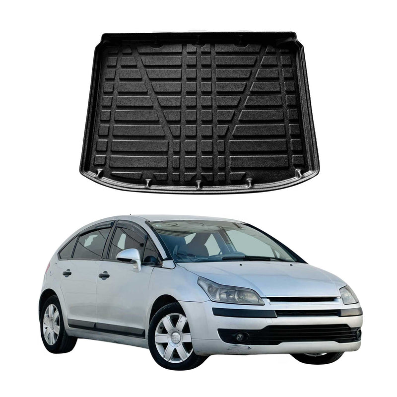 Tapis de Coffre pour Citroen C4 2004-2010 HB en TPE Noir