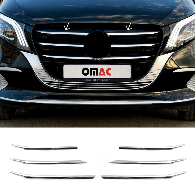 Moulure de Grille de Calandre pour Mercedes Vito W447 2024-2025 Acier 6Pcs