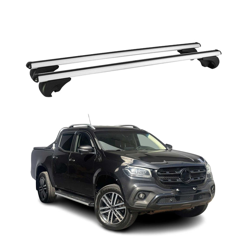 Barres de toit Transversales pour Mercedes Classe X 470 2017-2020 Alu Argent