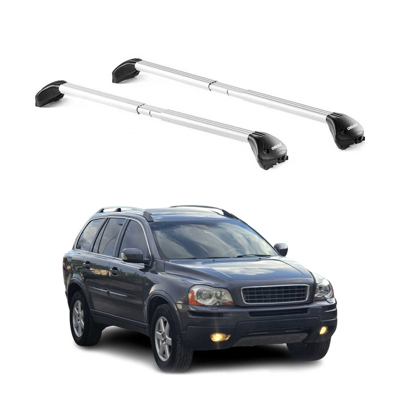 Barres de toit transversales pour Volvo XC90 2002-2014 5P Gris Argenté 2x ABE