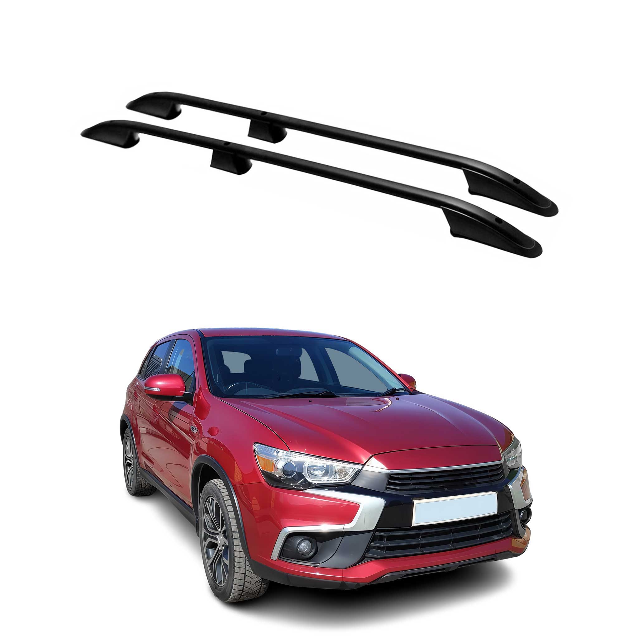 Barres de toit longitudinales pour Mitsubishi Outlander 2010-2023 Alu Noir