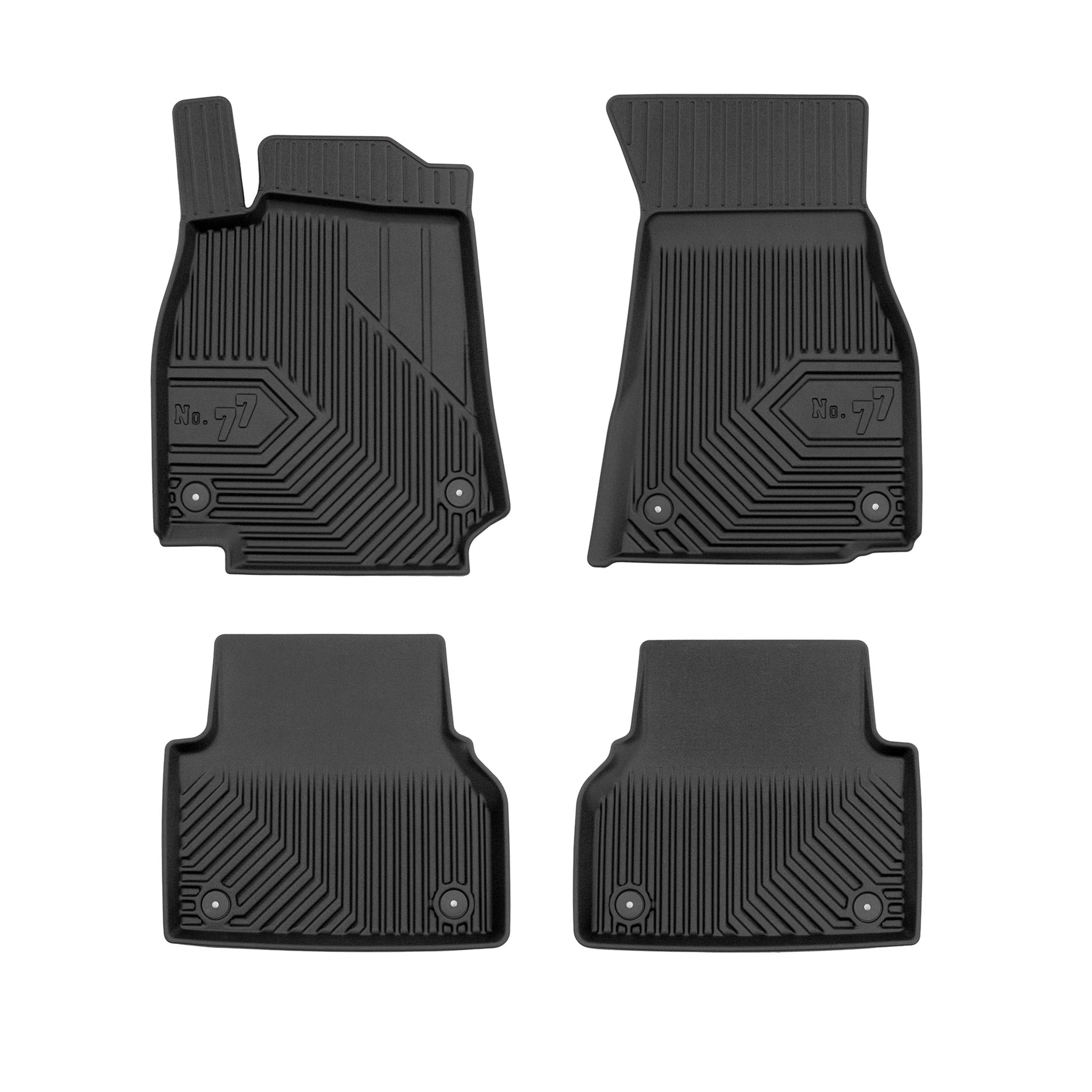 Tapis de Sol de Voiture No.77 pour Audi A7 Sportback II 2018-2026 TPE Noir 4Pcs