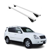 Barres de toit Transversales pour Ssangyong Rexton 2001-2012 Fer Argent