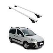 Barres de toit Transversales pour Peugeot Partner Tepee 2008-2018 Fer Argent