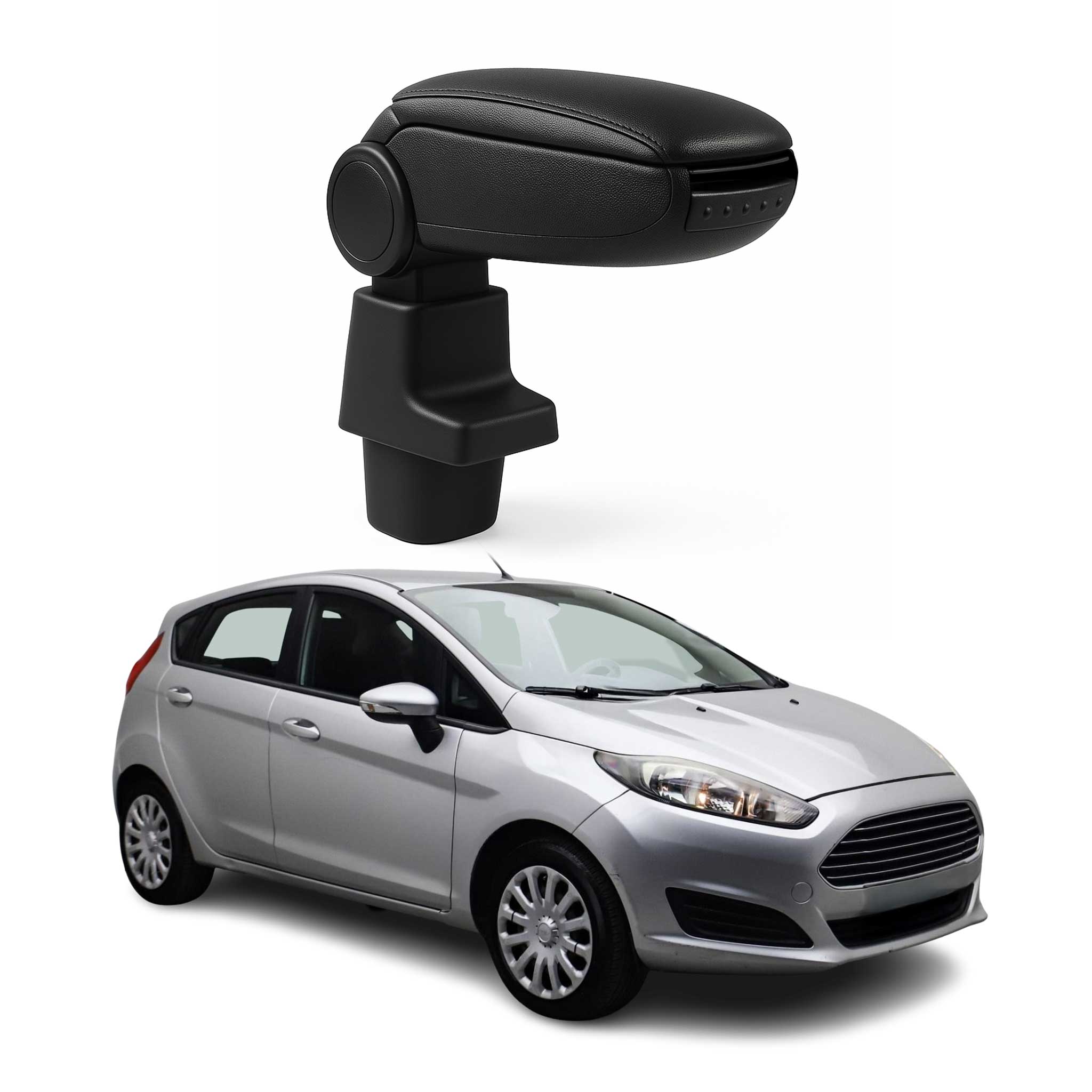 Accoudoir pour Ford Fiesta Break Berline 2009-2016 Vinyl Abs Noir