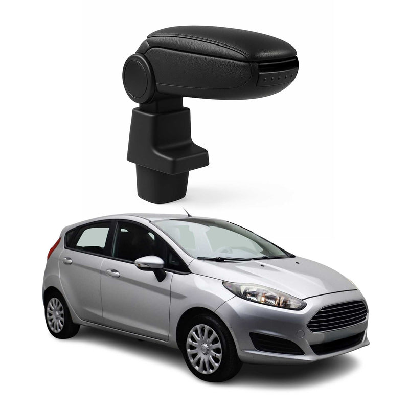 Accoudoir pour Ford Fiesta Break Berline 2009-2016 Vinyl Abs Noir